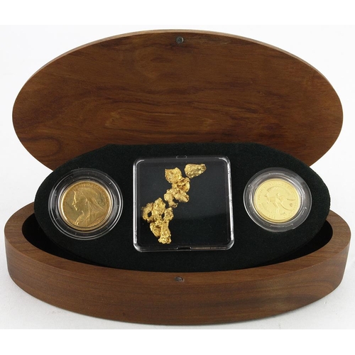 620 - Australia: The Perth Mint 100 Year Heritage Set 1999, comprised of a gold Sovereign 1899P aVF with f... 