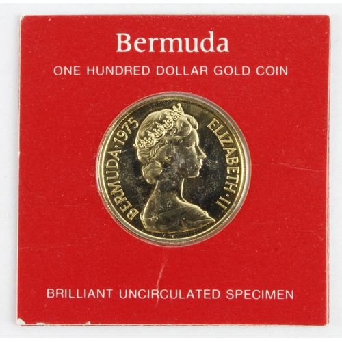 627 - Bermuda Hundred Dollars 1975 Proof aFDC