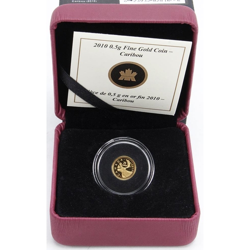 629 - Canada 25 Cents 2010 gold Proof (0.5g) FDC boxed as issued