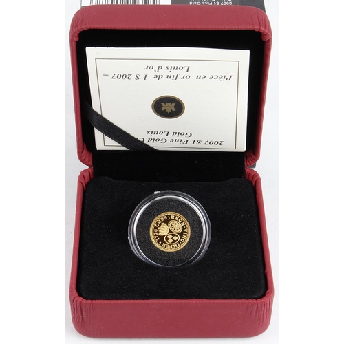 631 - Canada Dollar 2007 gold Proof FDC boxed as issued