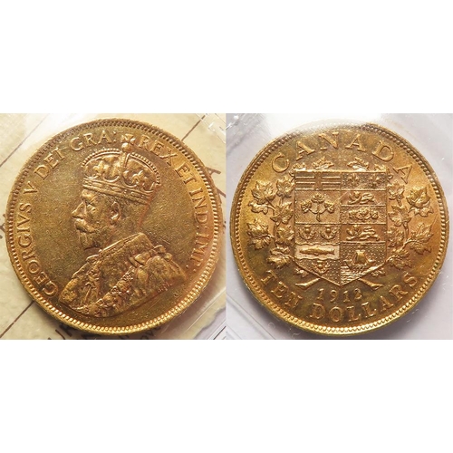 642 - Canada Ten Dollars 1912 ICCS graded as EF40