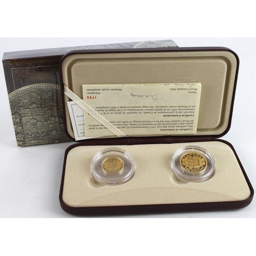 649 - Canada Two-coin Proof set 2002 (1912 Commemorative $5 & $10). Proof FDC boxed as issued