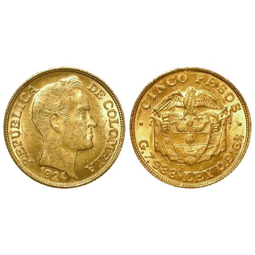 654 - Columbia 5 Pesos 1924 EEF