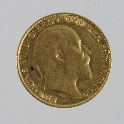 71 - Half Sovereign 1908 cleaned VF (David Fayers Collection)