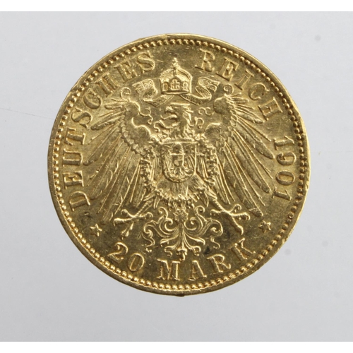 715 - German States, Prussia Twenty Marks 1901A. EF