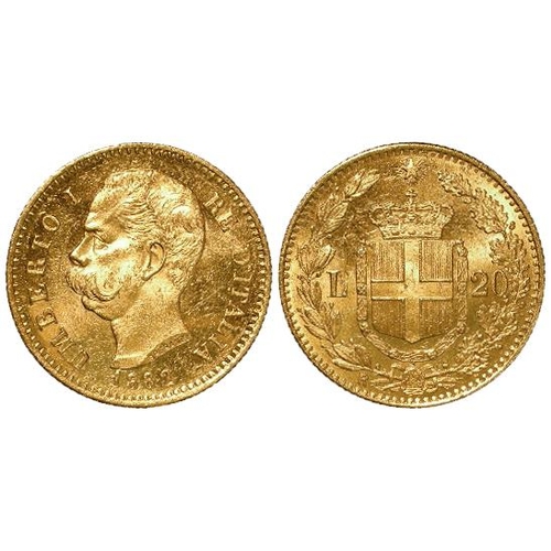 728 - Italy 20 Lira 1882 aUnc