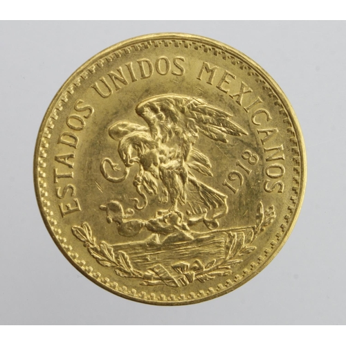 734 - Mexico 20 Pesos 1918 aUnc