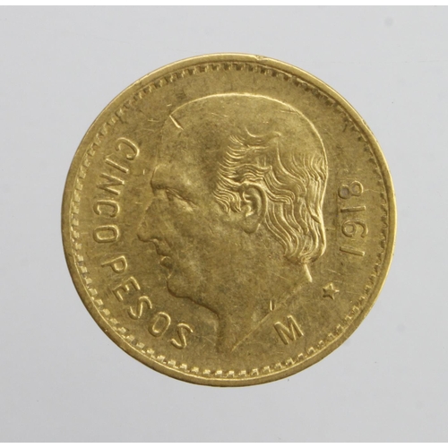735 - Mexico 5 Pesos 1918 VF
