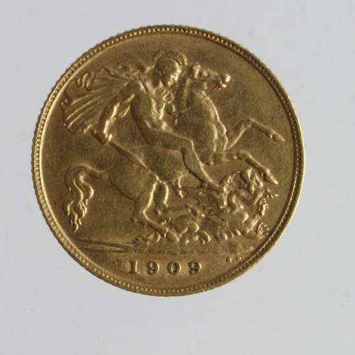 75 - Half Sovereign 1909 aVF (David Fayers Collection)