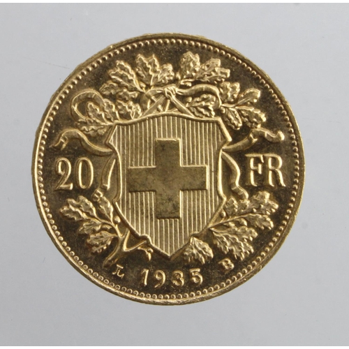 771 - Switzerland 20F 1935 Unc