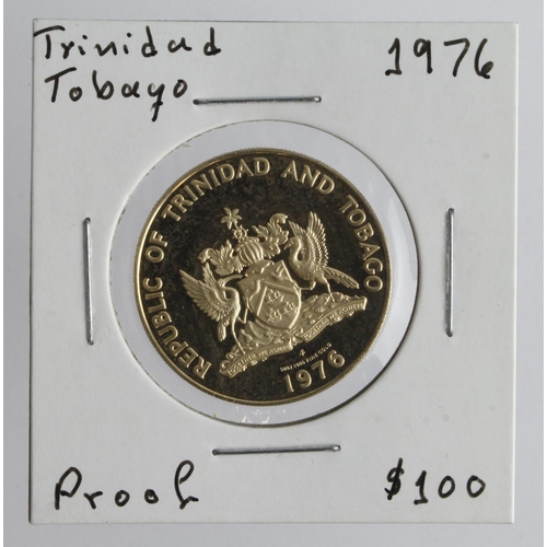 775 - Trinidad & Tobago Hundred Dollars 1976 Proof FDC.