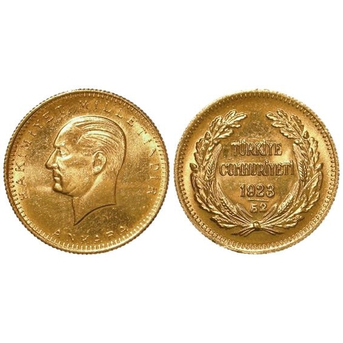 779 - Turkey gold 100 Kurusk 1975 aUnc