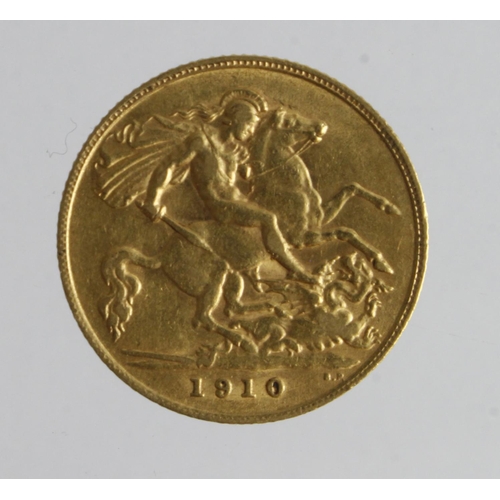 78 - Half Sovereign 1910 aVF (David Fayers Collection)
