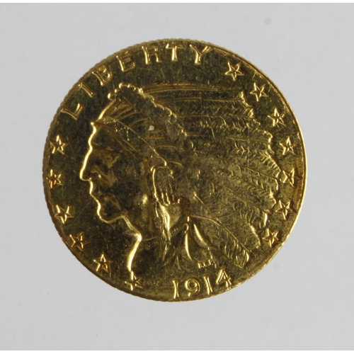 784 - USA 2½ Dollars 1914 bright VF (David Fayers Collection)