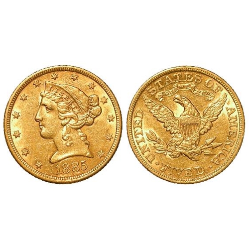 789 - USA Five Dollars 1885 GVF (David Fayers Collection)