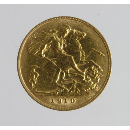 79 - Half Sovereign 1910 cleaned VF (David Fayers Collection)