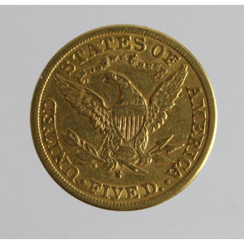 793 - USA Five Dollars 1898s nVF (David Fayers Collection)