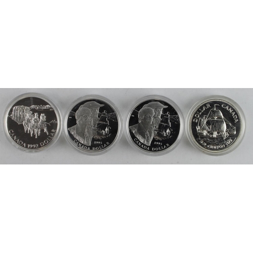 876 - Canada silver Dollars (4) all Proof issues aFDC/FDC in hard plastic capsules