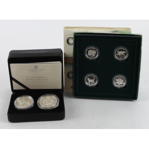 878 - Canada, 2x Royal Canadian Mint silver proof sets: Cats of Canada 50c 4-coin set 1999 FDC cased with ... 