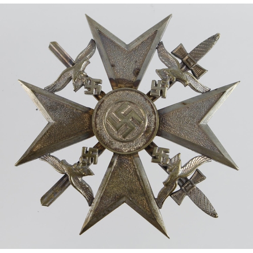 1051 - German Spanish Civil War Cross, silver grade with swords.