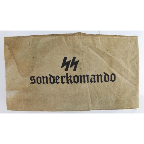 1056 - German SS armband for a Sonderkomando, service wear.