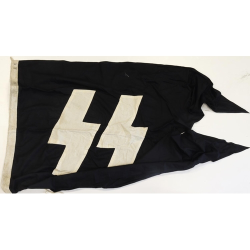 1069 - German SS flag dated 1944 with various stampings to the lanyard.