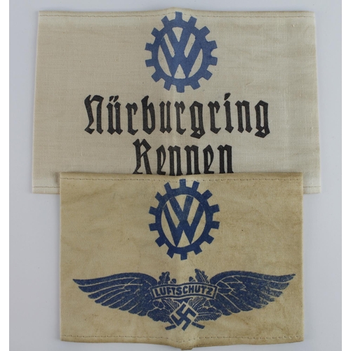 1079 - German Volkswagen factory armbands 2x VW KDF.