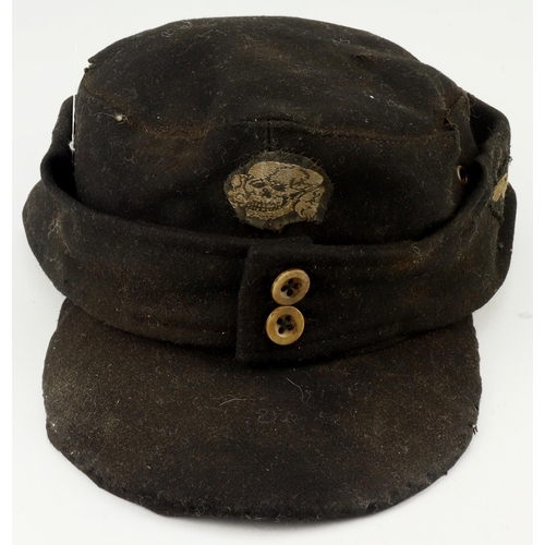 1084 - German Waffen SS Panzer M42 Forage cap, nice maker mark, lining with wear, service wear overall.