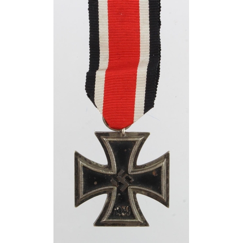 1108 - German WW2 Iron Cross 2nd class with award document to Gefrriten Willi Hake Stababattr .II ./W.R .53... 