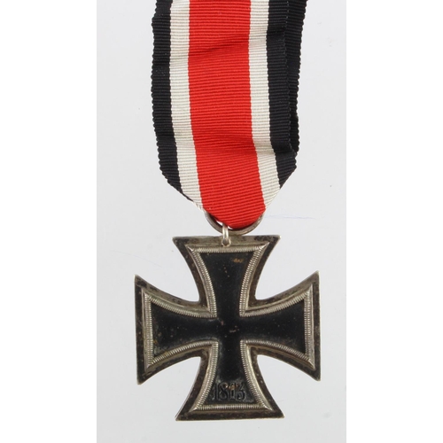 1108 - German WW2 Iron Cross 2nd class with award document to Gefrriten Willi Hake Stababattr .II ./W.R .53... 