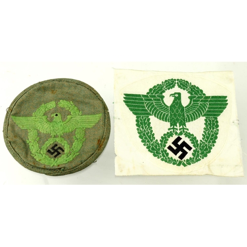 1112 - German WW2 police sports vest badge and shoulder badge.