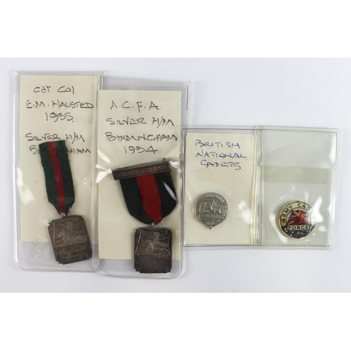 135 - Army Cadet Force an interesting selection of vintage badges and medalets inc 2x hallmarked 1934/1935... 