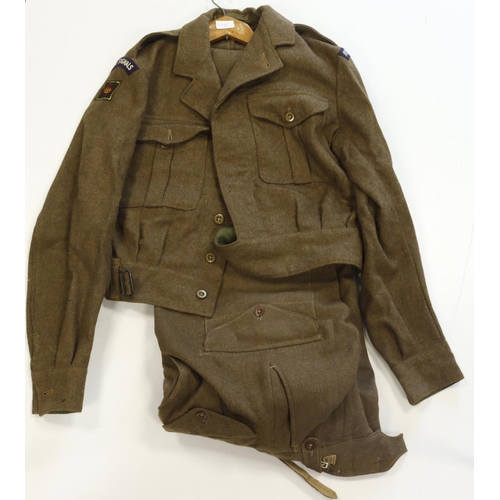 172 - Battledress blouse and trousers 1949 pattern complete with its Royal Signals cloth titles and div pa... 