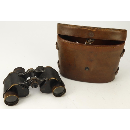 176 - Binoculars in original leather case, case marked 'Bausch & Lomb Optical Co Rochester NY', Binos with... 