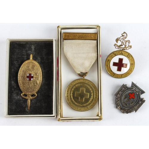 191 - British red Cross and VAD medals and badges, BRC Medal named (Nina Shepstone Sept 1914 - March 1919)... 