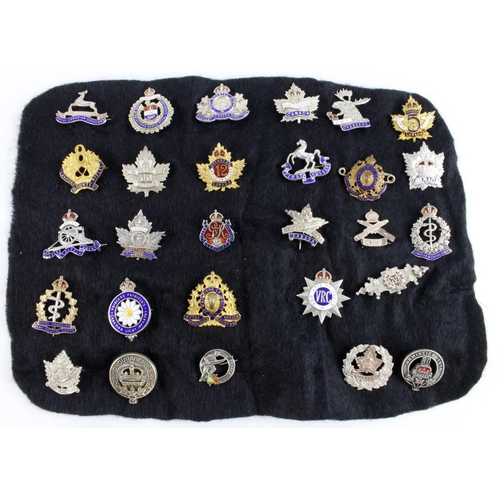 196 - Canadian Mounted Regiments WW1 sweetheart / regimental badge collection incl silver, silver hallmark... 