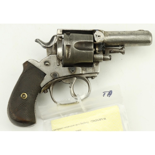 24 - British Bulldog .45 calibre Revolver for personal defence c1880. 5 shot fluted cylinder, barrel 2.5