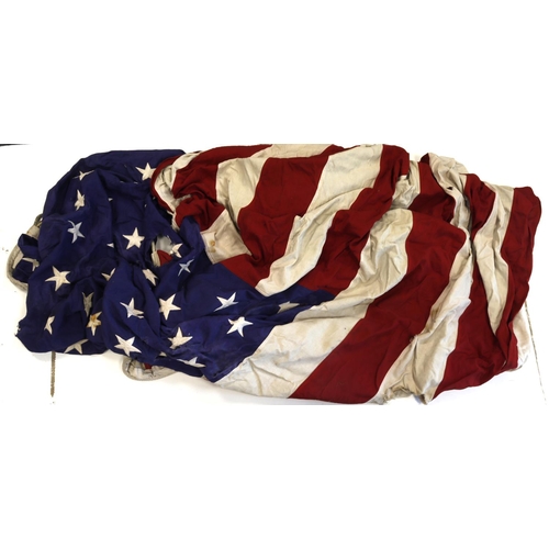 394 - US 1960s flag very large with various holes and tears.