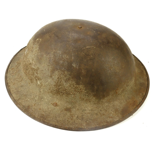 416 - WW1 British Brodie steel helmet, complete with later 1970's liner and chin strap