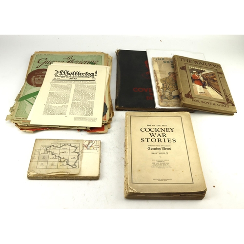 420 - WW1 collection of original period books, magazines etc including Covenants of Death.