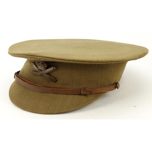 437 - WW1 officers service dress cap with MGC badge, named inside 'Athol', possibly Lieut Charles Colbourn... 