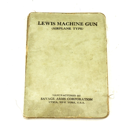 455 - WW1 scarce Lewis machine gun aircraft type instruction manual.