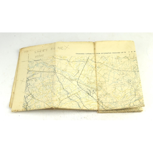 462 - WW1 trench map sheet 36 Mons trenches corrected 11-9-1918.