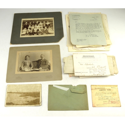 480 - WW2 interesting set of documents relating to Mr & Mrs W G Upsdale British citizens who were living i... 