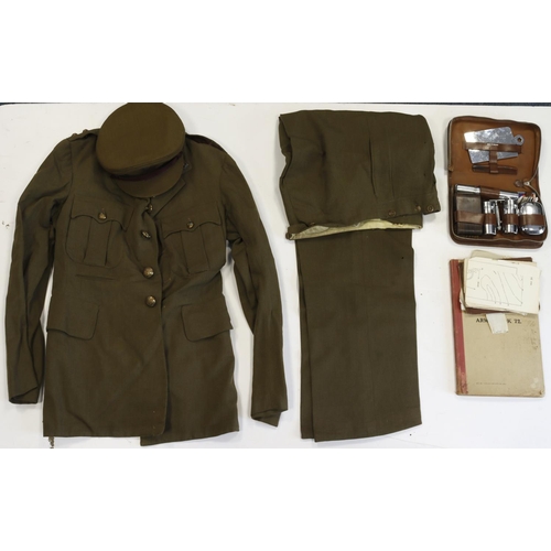 489 - WW2 officers uniform to a Lieut in the Royal Engineers named and WW2 dated with jacket, trousers, ha... 