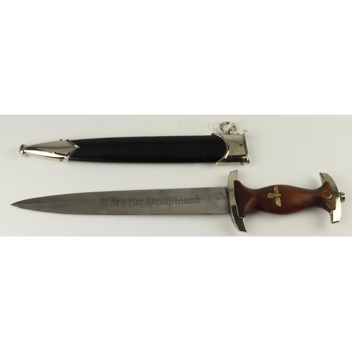 49 - German NSKK dagger, usual Alles fur Deutchland motto, M7/85 RZM blade, with scabbard.