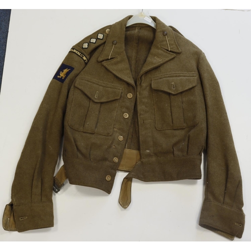 491 - WW2 Ox & Bucks LI officers uniforms service jacket, named to G P Bacon dated 19-5-1942 with his 1947... 