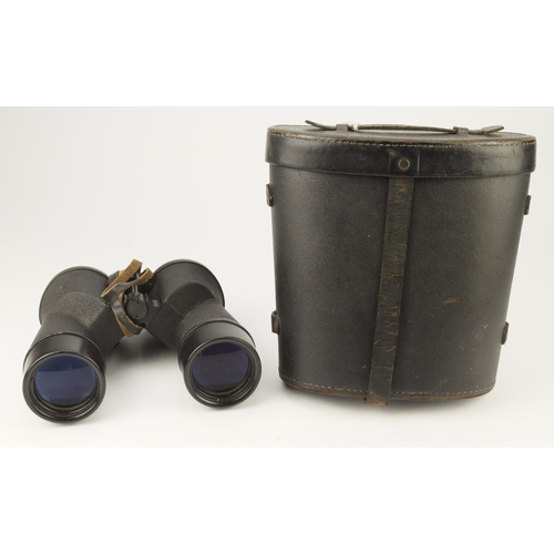 502 - WW2 US pair of 7x50 binoculars made by Anchor New York in their black leather case.