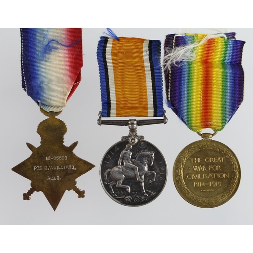 511 - 1914 star trio M1 5308 Pte R V Williams ASC.