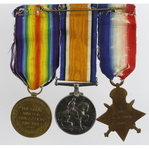 512 - 1914 Star Trio with original Aug-Nov clasp (7982 Pte G H Jewell S.Gds)   (3)